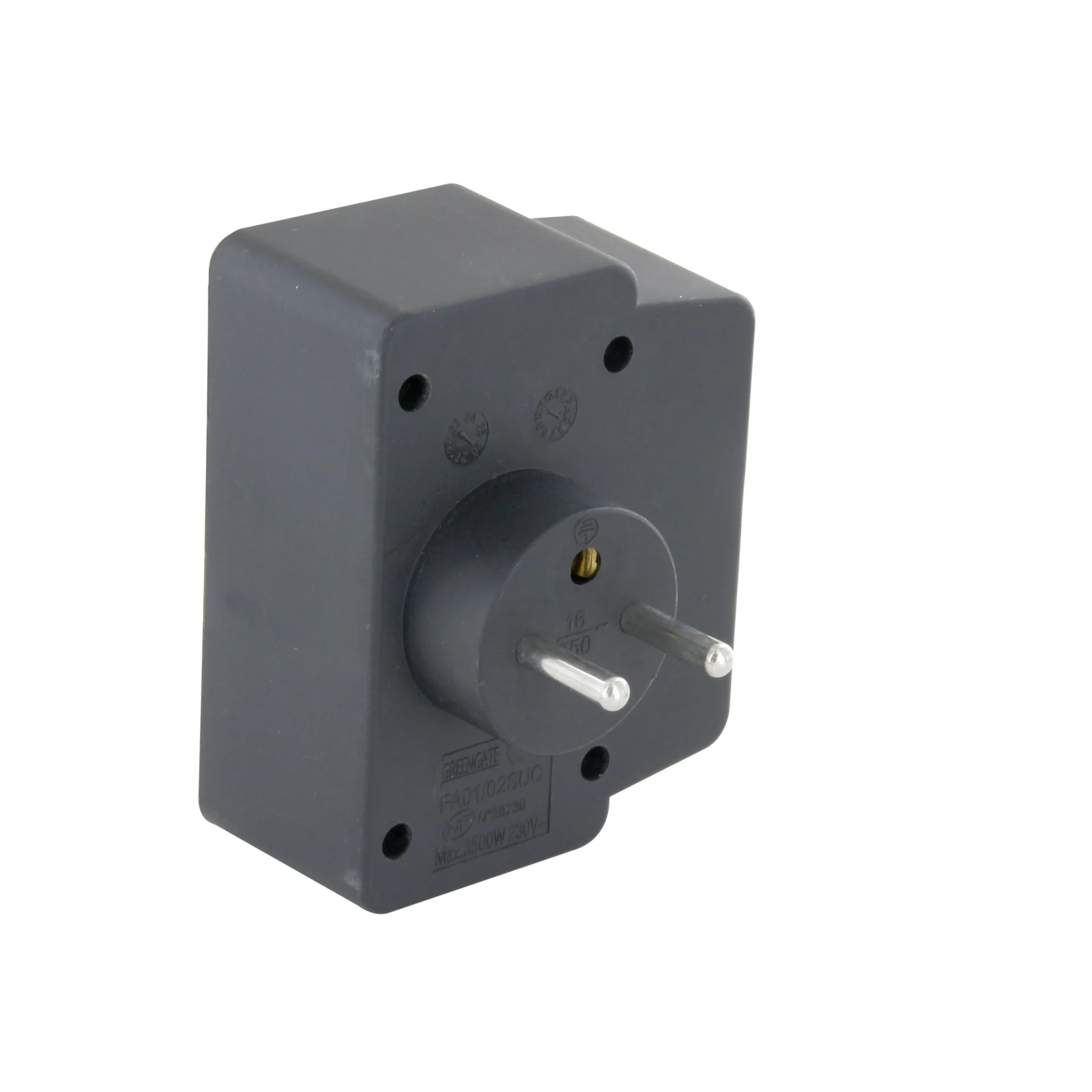 Biplite Domino 2X16A + 1xUSB-A + 1xUSB-C with switch Black - Image 2