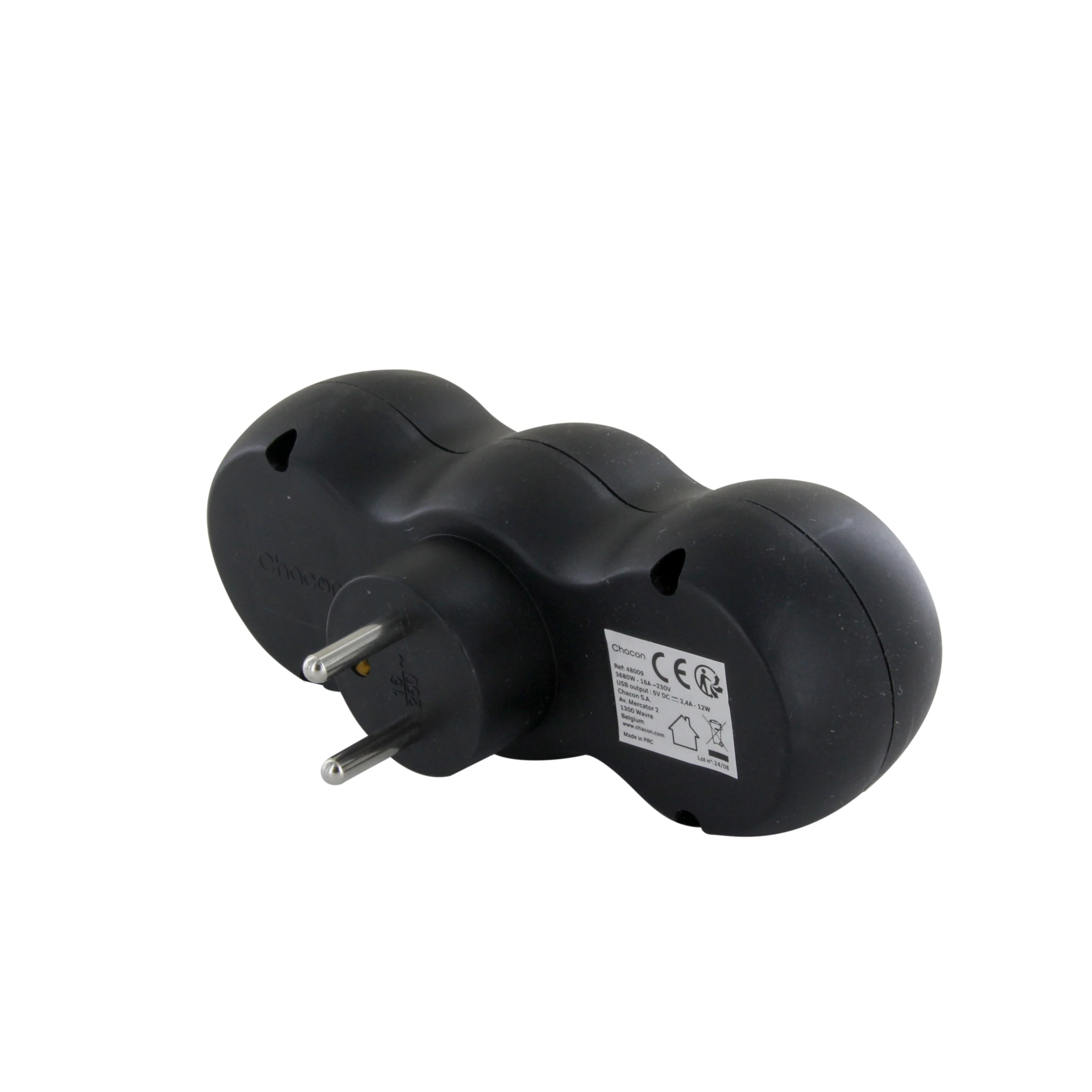 Black terminal block - 2x16A with USB-A +USB-C - Image 3